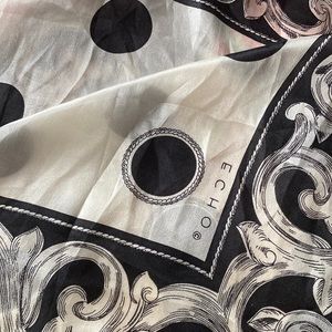 Authentic Echo Polka Dot Silk Scarf